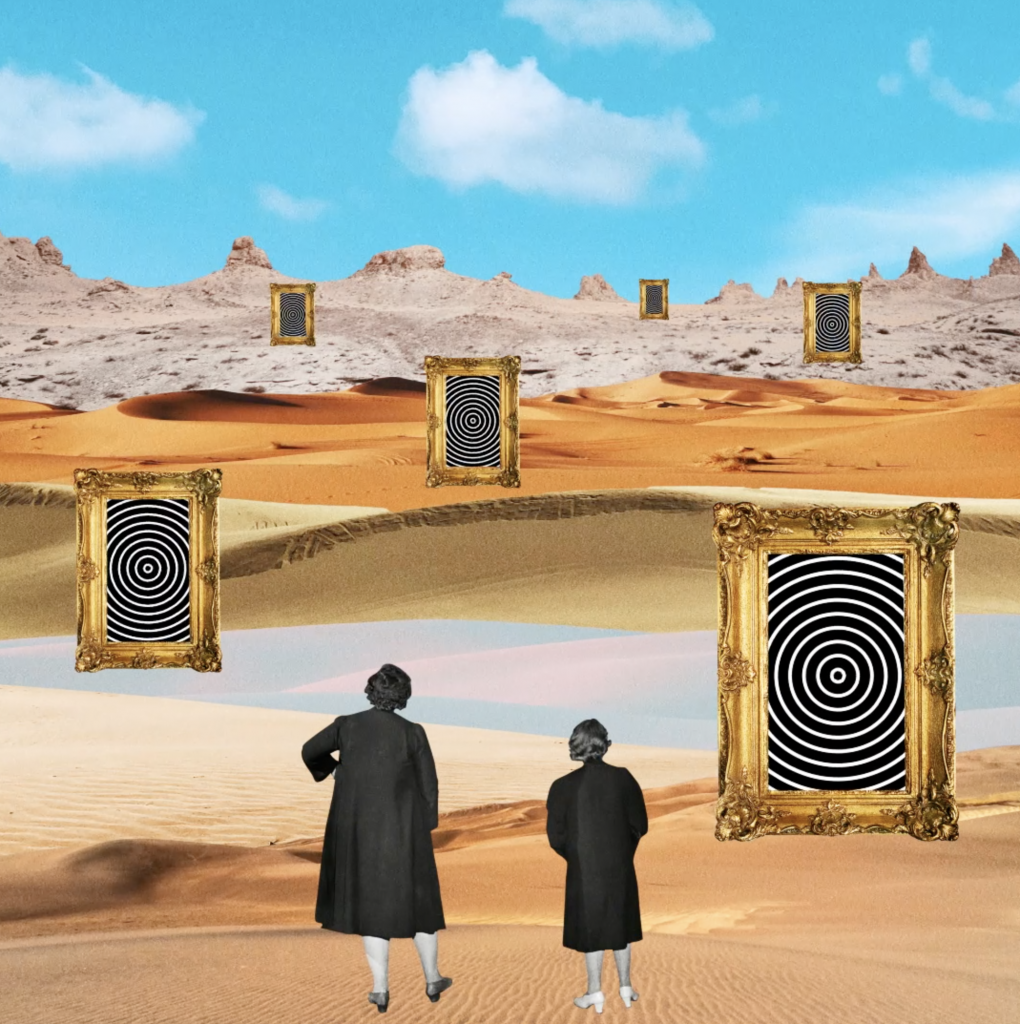 hypnosis in the desert collage animation